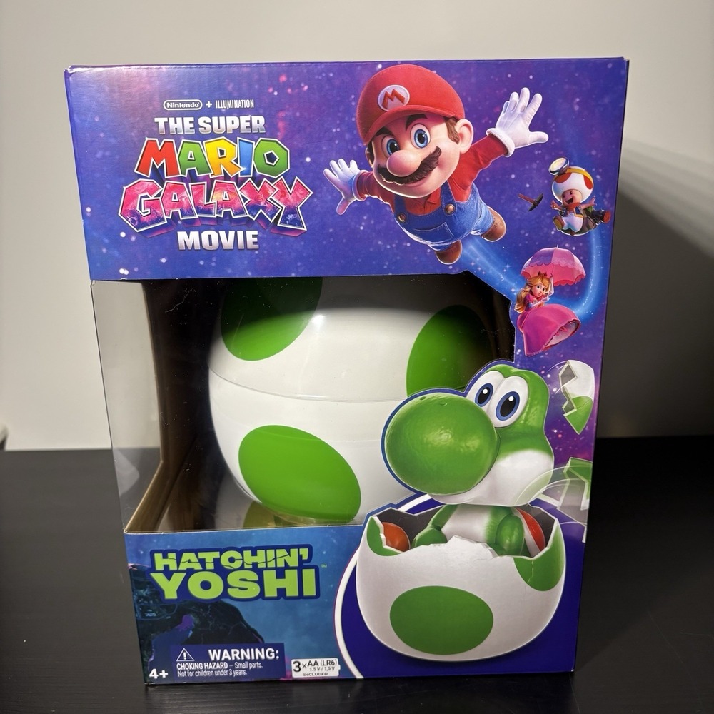 NEW Hatchin' Yoshi 6" Egg The Super Mario Galaxy Movie